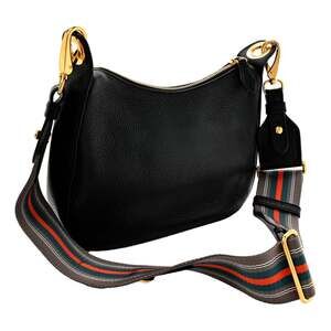 Prada Vitello Phenix Zippered Messenger Hobo Black Leather Shoulder